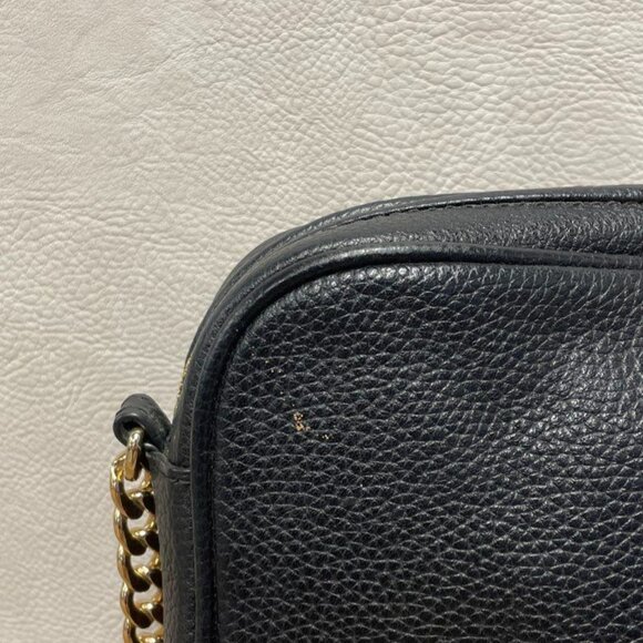Michael Kors Black Ginny Pebbled Leather Chain Rectangular Crossbody Bag - Picture 3 of 6